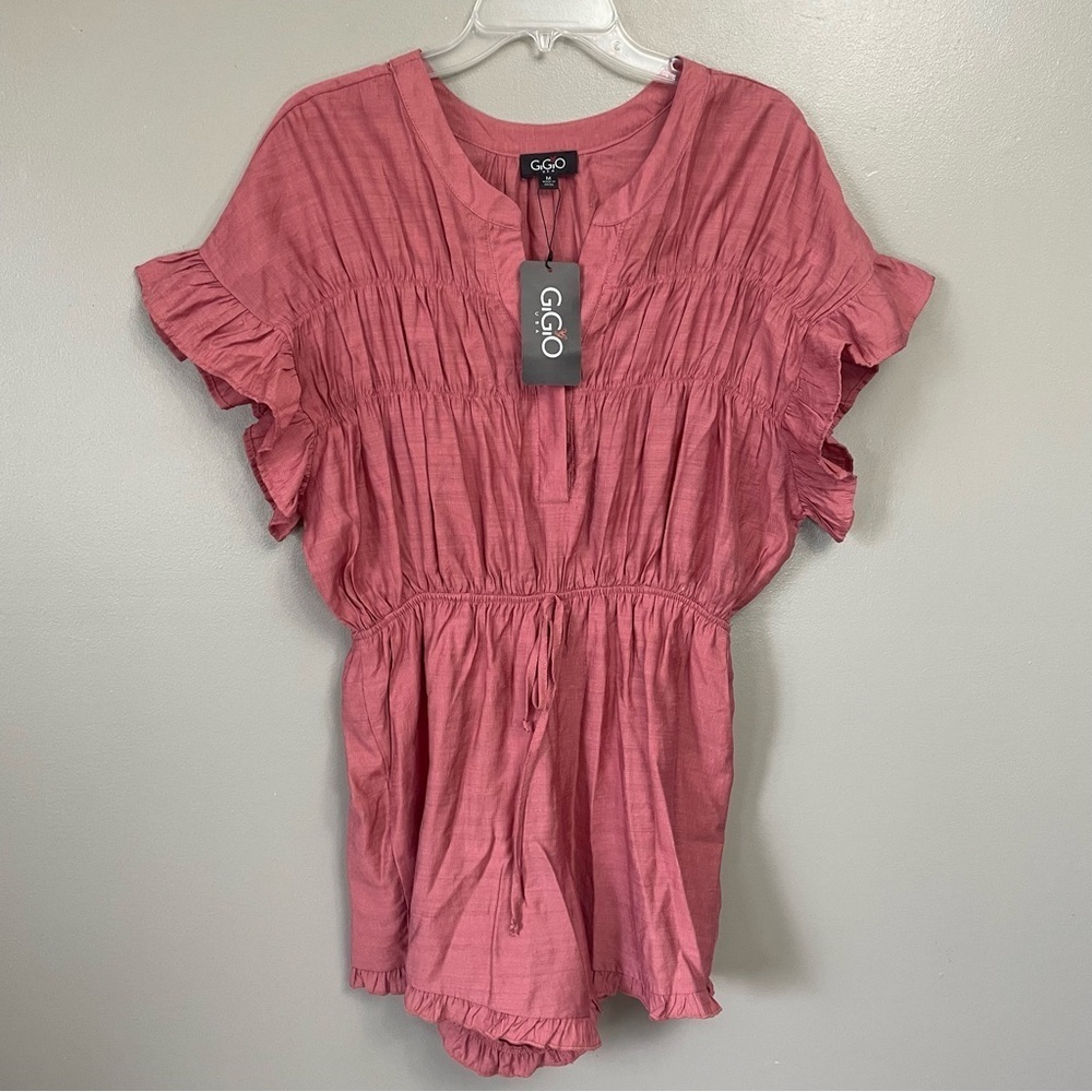 New Gigio ruffle romper women’s size Medium Mauve